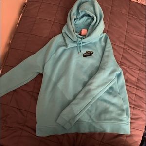 —-ON HOLD—- light blue cowl neck nike hoodie